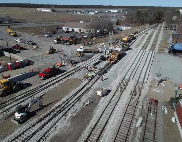 aerial railroad tracks